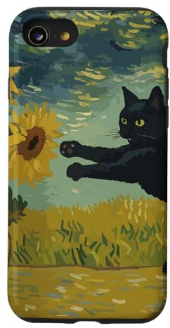 Funny Van Gogh Sunflowers Cat Meme Van Gogh Art Graphic Case for iPhone SE (2020) / 7/8