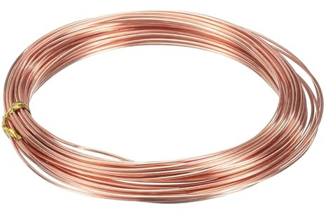 Filo di Rame Puro, 1mm x 2.5m, Flessibile Filo di Rame Nudo per Creazione Gioielli, Artigianale Floreale, Giardinaggio Elettrocoltura, Anti Ossidazione