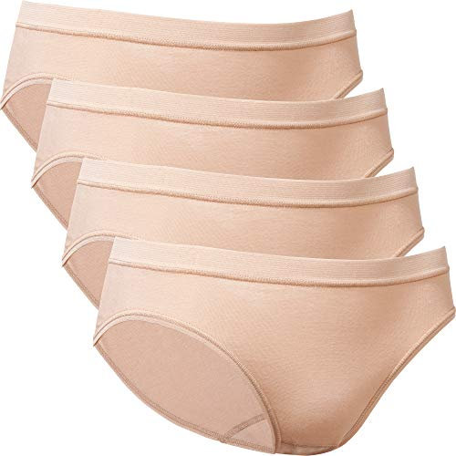 con-ta Damen-Hüftslip 4er-Pack Feinripp Haut Größe 42