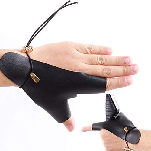 Bogenschießen Kuh Leder Schutzhandschuhe Finger Jagd Handschutz Schutzhandschuhe Traditioneller Schießhandschuh, 3 Finger-Schutz Handschuhe Kinder-Jugend-Erwachsen-Anfänger