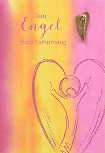 Dein Engel zum Geburtstag: Glückwunschkarte mit Bronzeengel