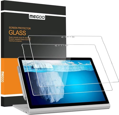 Megoo, pellicola protettiva per schermo per Microsoft Surface Book 3 da 15 pollici (2020), in vetro temperato HD, antigraffio, facile installazione, per Surface Book 2/3