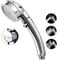 Marbrasse High Pressure Shower Head, 3-Settings Handheld Showerhead with ON/Off Full Shutoff Push Button and Switch to Control Flow, Angle-Adjustable Water Saving Body Sprays(Chrome)