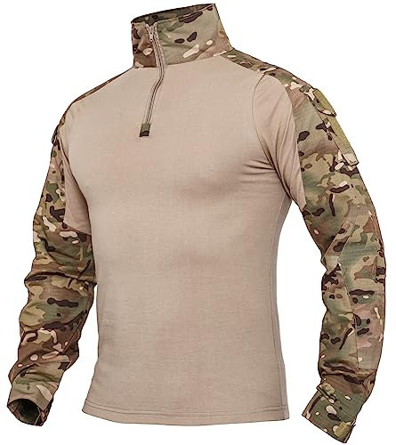 XKTTAC Herren Taktisches Hemd Outdoor Shirt Kampfshirt für Militär und Airsoft (CP, 2XL)