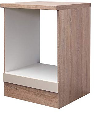 Flex-Well Herd-Umbauschrank Nepal - Küchenschrank - Ofenschrank - Breite 60 cm - Creme glänzend/Eiche Sonoma