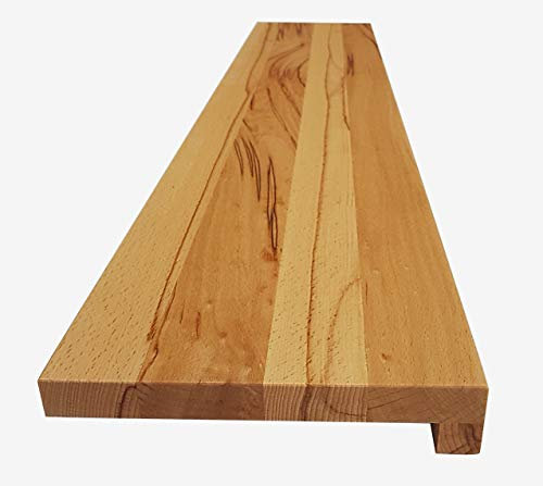 Holz-Projekt-Summer Fensterbank KERNBUCHE Massivholz Treppenstufe Renovierungsstufe Trittstufe Maßanfertigung (25 x 160cm, Oberfläche geölt)