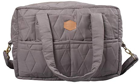 Filibabba | Erstausstattung für Neugeborene | Kinderwagen Zubehör | Wickeltasche Kinderwagen | Windeltasche für Unterwegs | Waschbar | Weiche Steppdecke | Dunkelgrau