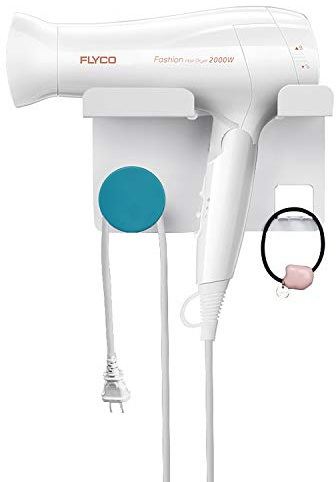 AKLVBL Haartrockner-Ständer, Wandhalterung für Dyson Supersonic Haartrockner (weiß + blau)