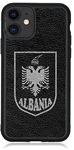 aina Kompatibel mit iPhone 11 Pro Max Hülle Leder Albanien Flagge Albania Handyhülle Lederhülle Cover Albanische Flagge V3