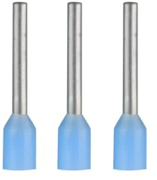 ERKO Aderendhülsen Aderquerschnitt 0,25mm2 Länge 8mm 100 Stück professionelle Kabelschuhe aus galvanisch verzinktem Kupfer mit Polyamidisolierung, Kabel Steckverbinder für Elektriker