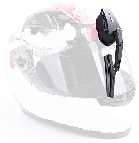 Letetexi Electric Helmet Wiper Universal Motorcycle Helmet Windshield Wiper Waterproof Anti-Snow Anti-Fog Safety Wiper Lightweight Durable Automatic Easy Installation Wiper 3.4in