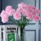 Fiori artificiali da 45,7 cm, 10 pezzi, garofani, ortensie in seta, bouquet da sposa, per casa, giardino, feste, ufficio, caffetteria, decorazioni (rosa)