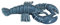 Sea-Club Hummer Maritime Deko Steingut lackiert B=21cm blau
