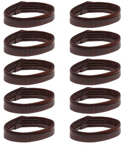 OTOTEC 10 Stücke Uhrenarmband Schlaufe Ersatz Uhrenarmband Befestigungsringe Leder Band Befestigungsringe Uhrenarmbandhalter Uhrenzubehör Braun 22mm