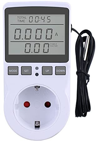 Temporizador De Toma De Termostato: 230 V Enchufe Con Termostato Pantalla Lcd, Enchufe Termostato Con Temporizador Y Sonda, Termostato De Enchufe Para Invernadero, Terrario, Calefacción, Refrigeración