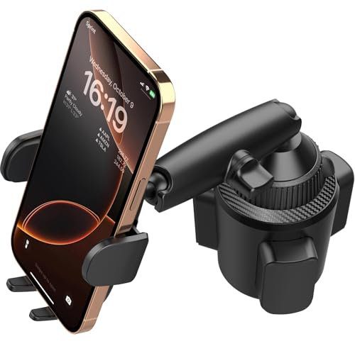 APPS2Car Car Phone Holder Cup Holder Phone Mount Adjustable Long Arm Cup Phone Holder Cradle Car Mount for iPhone Samsung Smartphones