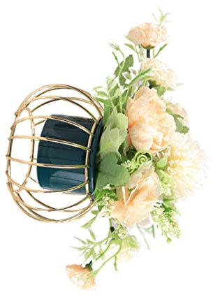 Hoement Künstliche Hortensienblume Eisenkunst Keramik-blumentopf Blumenornament Simulationsblumentopf Desktop-Dekoration Heim Und Schreibtischdekor