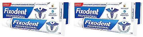 Fixodent Professional Denture Adhesive Cream, 40 ml, Fixdont's Best Hold & Antibacterial Action, Precise Application With Super Thin Nozzle, Mint (Pack of 2)