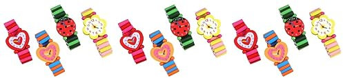 Toyvian 12 Stk Kinder Armbanduhr Spielzeug Kinderarmband Uhrenarmreif Aus Holz Für Jungen Uhrenarmband Aus Holz Kinderuhr Aus Holz Für Kinder Holzuhren Hölzern Schmücken Kleinkind Puzzle