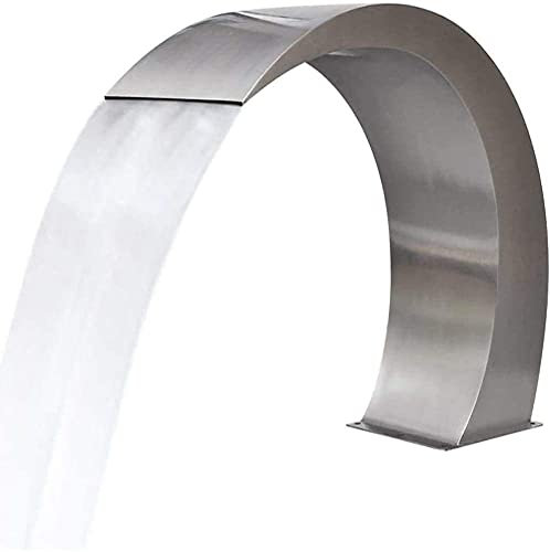 Fontana da piscina a cascata in acciaio inox, per esterni, cascate, scende, stagno, fontana (40 x 30 cm)