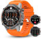 Walkercam Montre Connectée Homme: 1.43 AMOLED Militaire Robuste Smartwatch avec Appel Bluetooth pour Android iOS, Smart Watch avec Podometre Batterie de 60 Jours, 120+ Modes Sport, Orange