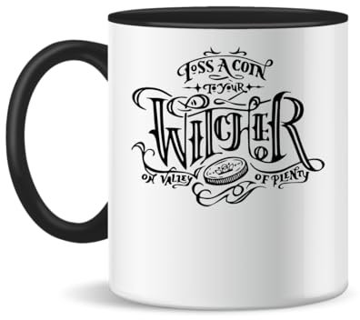 Forsca Toss A Coin To Your Witcher White Tasse à Thé et Café en Céramique, 330ml, Blanc Magique, Rose, Noir 330ml