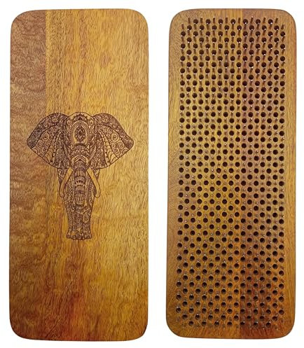 Sadhu Board Mangoholz Nagelbrett, 100% Handgemacht, 3 Größen: 10 mm, 12 mm und 15 mm, löst Verspannungen, fördert Durchblutung, entgiftend, hilft bei Kopfschmerzen, Schlafstörungen (Elefant, 15 mm)