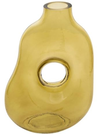 Donut Solag Vase, Höhe 25 cm, Glas, Khaki