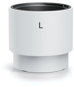 MELTOM Pot de fleurs rond avec insert - Pot de fleurs moderne mat - Résistant au gel et aux UV - Blanc - Taille L - Diamètre 30 cm - Pour l'intérieur et l'extérieur