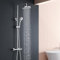 YOOZENA Thermostat Shower Set,Height Adjustable Shower Mixer Set with Overhead Shower,Thermostatic Shower Mixer bar,3-Types Handheld Shower, Shower System for Bathroom,Chrome