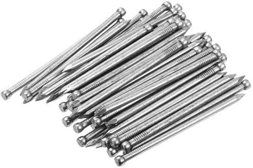 sourcing map Finishing Nails 100pcs 75mm 3 Inch Hand-Drive Hardware Carbon Steel Nail Lost Head Nail