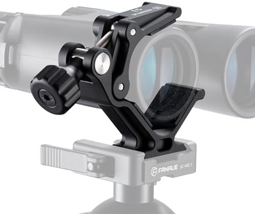 FANAUE Binocular Tripod Mount Adapter with 1/4 & 3/8 Screw and ARCA Quick Release Binocular Tripod Mount, Compatible with Vortex Zeiss Nikon Swarovski Leica Leupold Bushnell Binoculars.