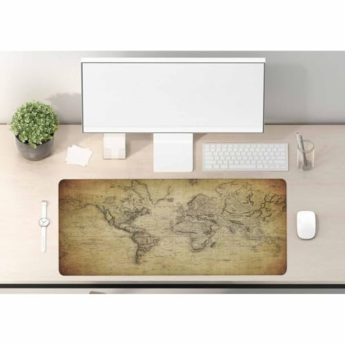Woutay Mouse Pad,Vintage World Map,Non-Slip Rubber Base,Mat for Office Work/Home