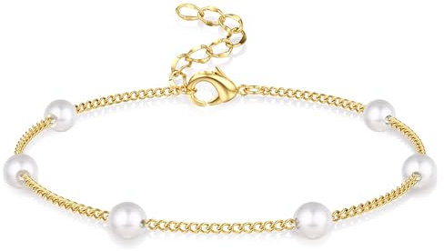 LOLIAS Perlenarmband Damen Armband Damen Gold Perlen Armband Herz Goldene Armbänder Damen Bracelet Women Perlenschmuck Schmuck Gold