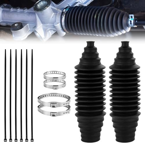Achsmanschettensatz für Innere Spurstangen, 22x6x6cm Silikon-Faltenbalg Universal Staubdichte Zahnstangenmanschette Autozubehör(Schwarz)