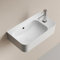 EMKE Lavabo Sospeso 450 x 265 x 155 mm – Lavabo Compatto ed Elegante per Piccoli Bagni e WC Ospiti –Rubinetto a Destr, Installazione a Parete, Bianco Lucido