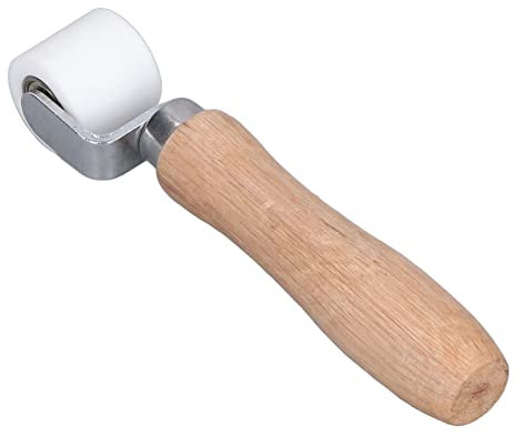 Silicone Seam Roller, 28mm/1.1in Hand Pressure Roller 2 Way Bearing Wallpaper Quilting Roller Wooden Handle Welding Tool