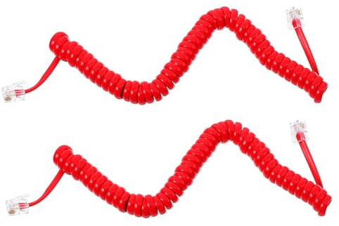 DOITOOL 2pezzi Cavi Telefonici Coiled Cavo per Ricevitore Telefono Fisso Design e Installazione Facile per Telefonia Domestica e Ufficio