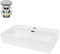 LuxeBath Waschbecken Keramik 605x365x130 mm eckig Weiß mit Ablaufgarnitur Silber, Aufsatzwaschbecken Badezimmer/Gäste-WC, Aufsatzbecken, Hängewaschbecken Wandmontage, Waschtisch Waschschale Waschplatz