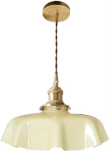 Lustre Vintage français, Lampe Suspendue avec culot E26/E27, pour Baie vitrée, Bar, Restaurant, Balcon, Chambre (Rose) (Beige)