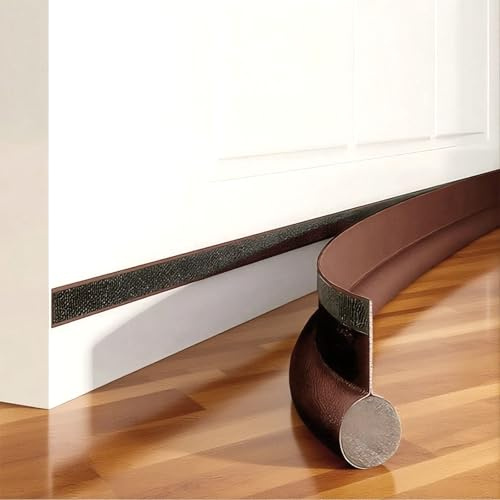 Vingspina 2 Stücke 96cm Braun Türdichtung Zugluftstopper für Türen | Luftzugstopper Zuschneidbar, Windstopper Türdichtung in Lederoptik
