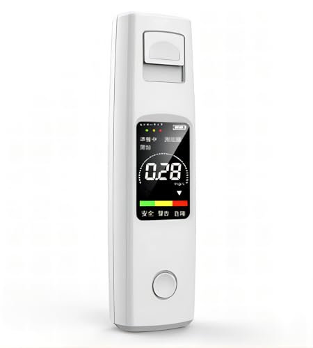 Deedlite Airlow 2.0 Alkoholtester Tinuvo - Polizeigenau, mit Farbdisplay & Speicherfunktion, kompakt & hygienisch (0,00-0,20% BAC) (White)
