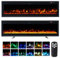 INMOZATA 3 IN 1 Electric Fire 152cm/60 Wall Mounted/Recessed/Freestanding Electric Fireplace with Remote & Touch Screen Control 9 LED Color Flame Effect, 2 Heat Settings 900W&1800W, Crystal & Log Set