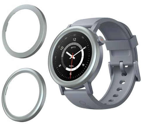 2 fundas compatibles con CMF by Nothing Watch Pro 2 – en estilo curvo y plano, resistente a los arañazos y al agua, con carcasa de acero inoxidable, accesorios prácticos para relojes (gris)