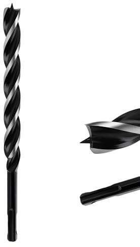 Extra Long 16mm x 230mm Auger Drill Bit SDS Plus, SDS Wood Auger Drill Bits | 16mm Dia. Timber Drill Bit 230 mm Long for Woodworking