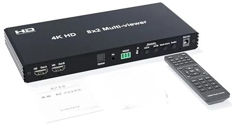 4K 60hz 8x2 Multi Viewer mit PIP Dual Monitor for HDMI-Kompatibel 8 In 2 Out Nahtlose Schalter 8CH Multiplexer Screen Ansicht Effiziente Funktion