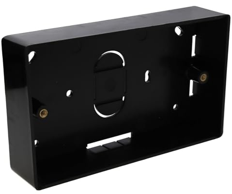 kenable Surface Mount Back Box 2 Gang 32mm Deep Black Pattress Box for Double Wall Sockets and Switches BS5733