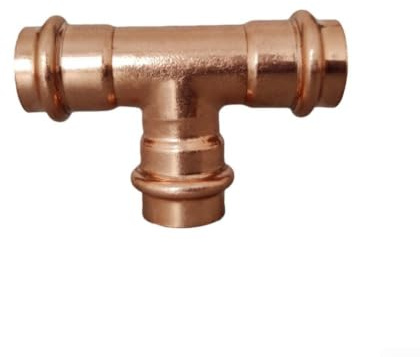 Raccordo a T in rame a pressione per l'uso in reti di acqua refrigerata HVAC sistemi di refrigerazione e gruppi di distribuzione di fluidi per pompe di calore (4 punti)