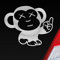Hellweg Druckerei AFFE Mittelfinger Fun Tier Motorrad Monkey Ape Auto Aufkleber Sticker Heckscheibenaufkleber