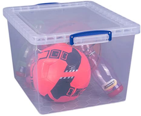 Really Useful Box 33.5 Litres 18-Inch Nest Box with Lid 380 x 460 x 285 mm – Clear